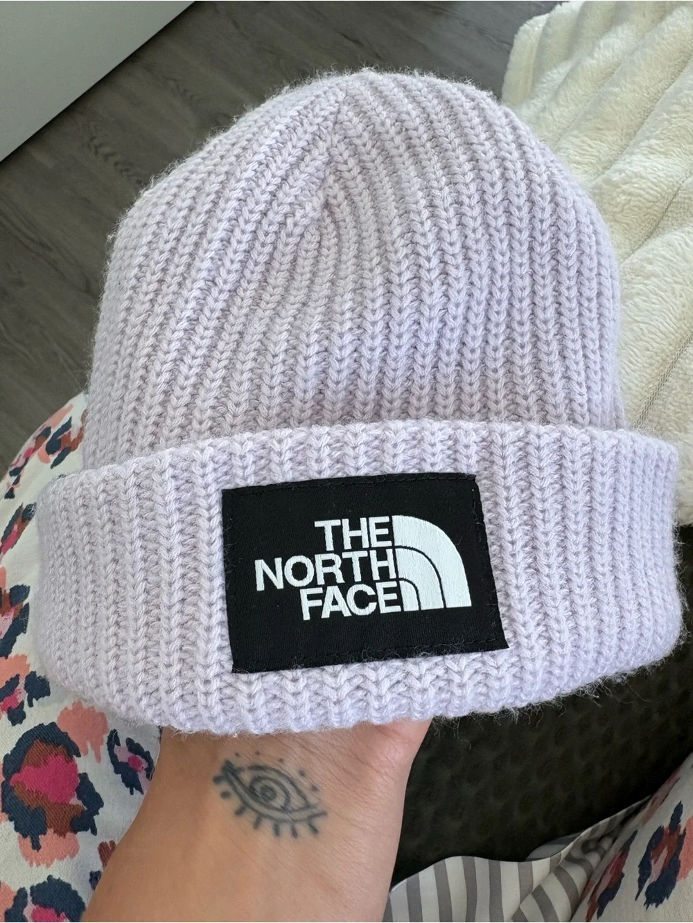 The North Face Kids Lavender Ribbed Cuff Beanie
